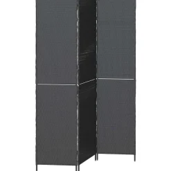 Séparateurs De Pièces-vidaXL Paravent 146 x 180 cm. polyrotin Noir
