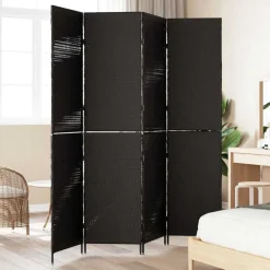 Séparateurs De Pièces-vidaXL Paravent 195 x 180 cm polyrotin Noir
