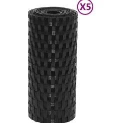 vidaXL Paravents de balcon 5 pcs 255x19 cm résine tressée
