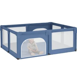 Jouets & Équipement D'Éveil Pour Bébés-vidaXL Parc pour bébé avec 2 portes Tissu Oxford Bleu clair