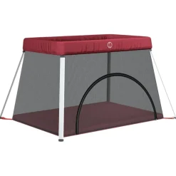 Jouets & Équipement D'Éveil Pour Bébés-vidaXL Parc pour bébé avec matelas Tissu de lin Rouge