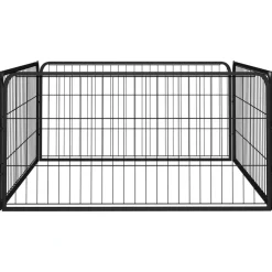 vidaXL Parc pour chien 4 panneaux Noir 100x50cm Acier enduit de poudre