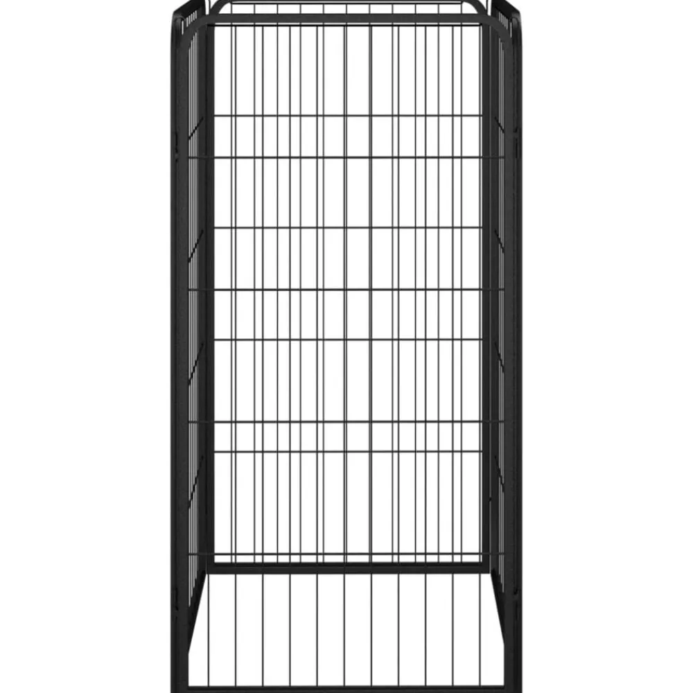 Articles Pour Animaux De Compagnie-vidaXL Parc pour chien 4 panneaux Noir 50x100cm Acier enduit de poudre