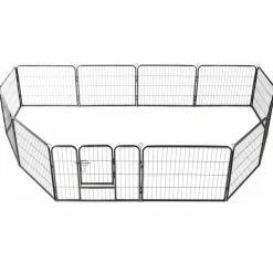 Articles Pour Animaux De Compagnie-vidaXL Parc pour chiens 12 panneaux Acier 80 x 60 cm Noir