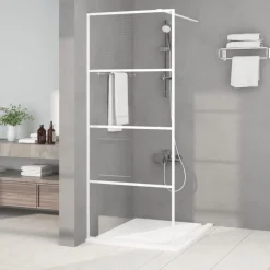 Plomberie-vidaXL Paroi de douche 80x195 cm Verre ESG transparent Blanc