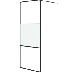 Plomberie-vidaXL Paroi de douche 80x195 cm Verre ESG demi-dépoli Noir