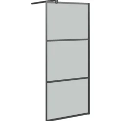 Plomberie-vidaXL Paroi de douche 80x195 cm Verre ESG foncé Noir