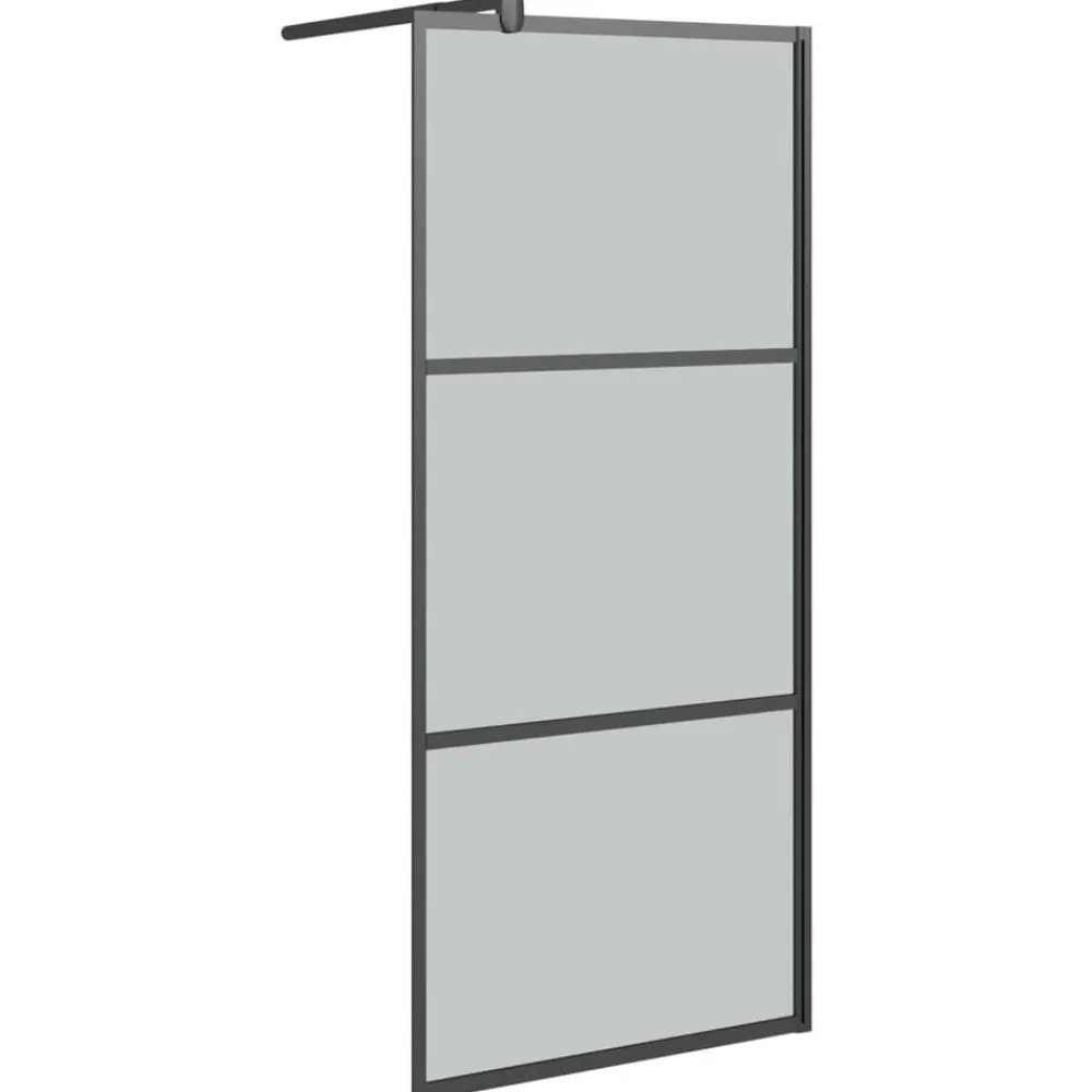 Plomberie-vidaXL Paroi de douche 80x195 cm Verre ESG foncé Noir