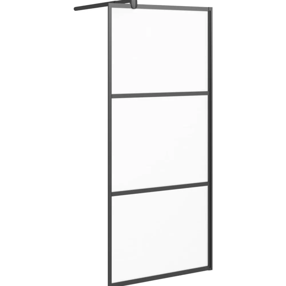 Plomberie-vidaXL Paroi de douche 80x195 cm Verre ESG dépoli Noir