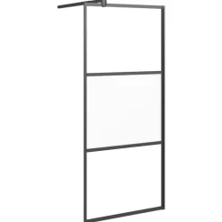 Plomberie-vidaXL Paroi de douche 80x195 cm Verre ESG demi-dépoli Noir
