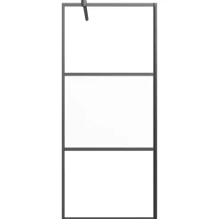Plomberie-vidaXL Paroi de douche 80x195 cm Verre ESG demi-dépoli Noir