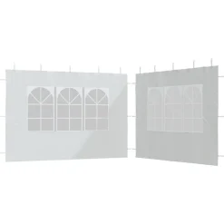 vidaXL Paroi de tente de réception 2 pcs avec fenêtre PE