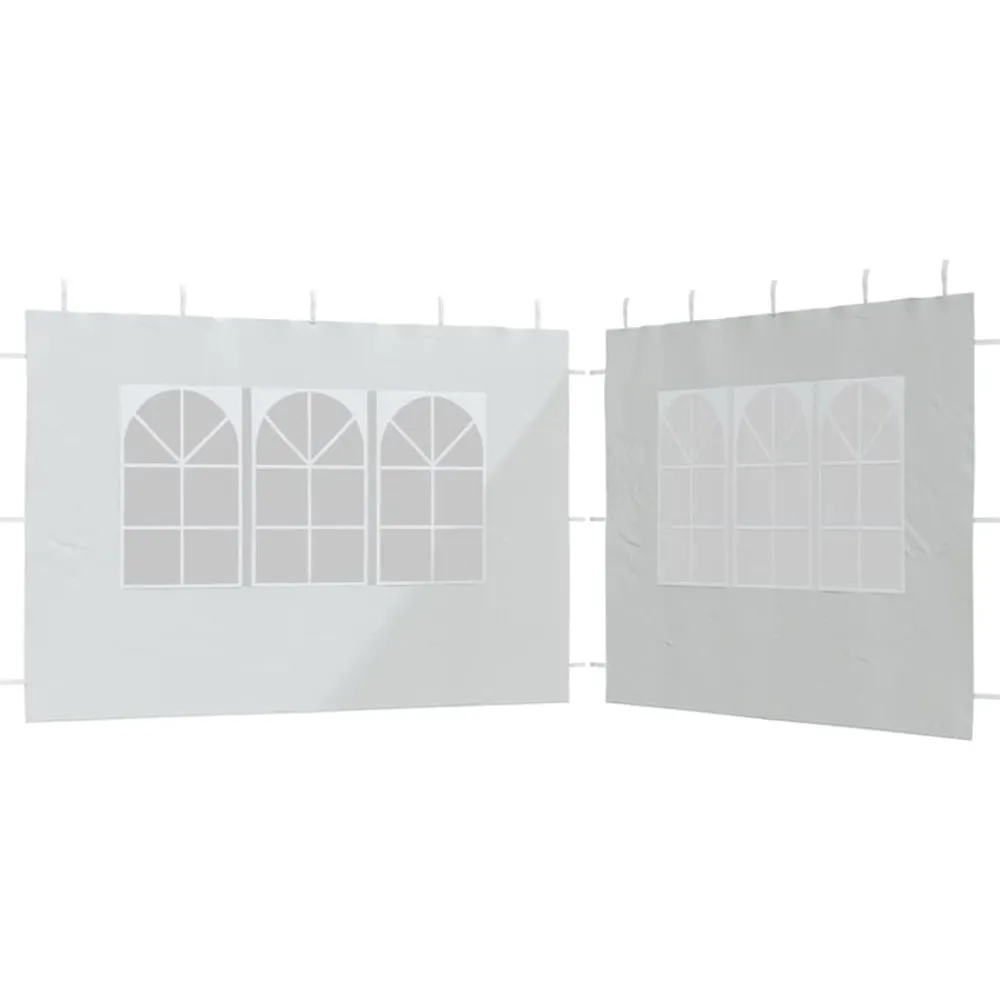 vidaXL Paroi de tente de réception 2 pcs avec fenêtre PE