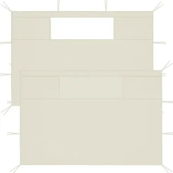 Pelouses & Jardins-vidaXL Parois latérales de belvédère avec fenêtres 2 pcs Crème Cr&egrave;me
