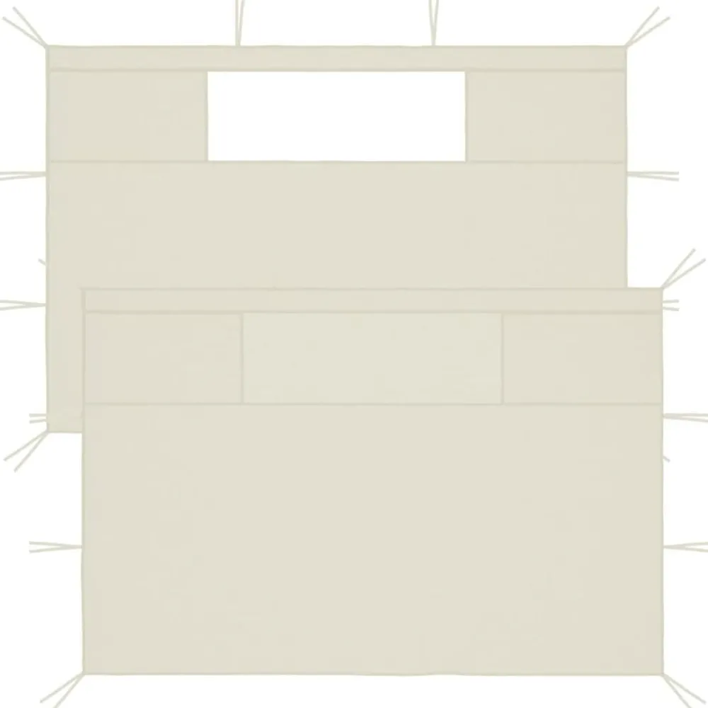Pelouses & Jardins-vidaXL Parois latérales de belvédère avec fenêtres 2 pcs Crème Crème