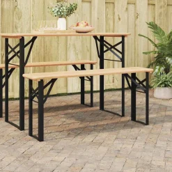Accessoires Pour Fauteuils-vidaXL Pattes de Banc à Bière Noir Acier enduit de poudre