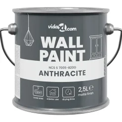 Consommables De Construction-vidaXL Peinture murale Gris 2,5 L Impression murale Anthracite