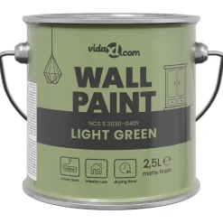 Consommables De Construction-vidaXL Peinture murale Vert 2,5 L Impression murale Vert clair