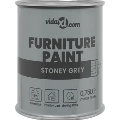 Consommables De Construction-vidaXL Peinture pour meubles Gris 0,75 L Impression murale Gris Pierre