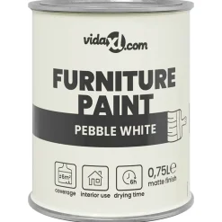 Consommables De Construction-vidaXL Peinture pour meubles Blanc 0,75 L Impression murale Blanc Galet