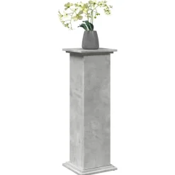 Pelouses & Jardins-vidaXL Piédestal avec rangement 31x30x90 cm bois ingénierie Gris béton
