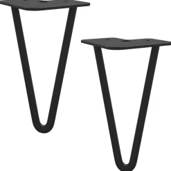 vidaXL Pied de meuble 2 pcs Noir 54,1 x 54,1 x 100 mm Fer