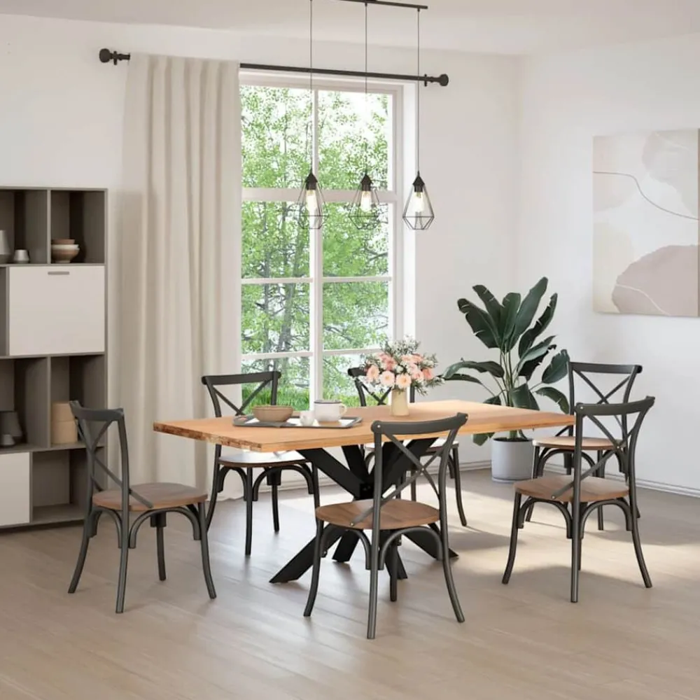 Accessoires Pour Tables-vidaXL Pied de table à manger en forme d'araignée, , 120 x 68 x (72-73) cm, acier Noir
