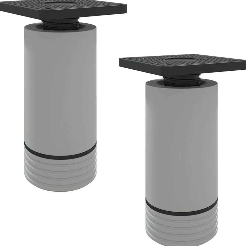 Accessoires De Quincaillerie-vidaXL Pieds de meuble Réglable 2 pcs Blanc 64 x 64 x 100 mm PP