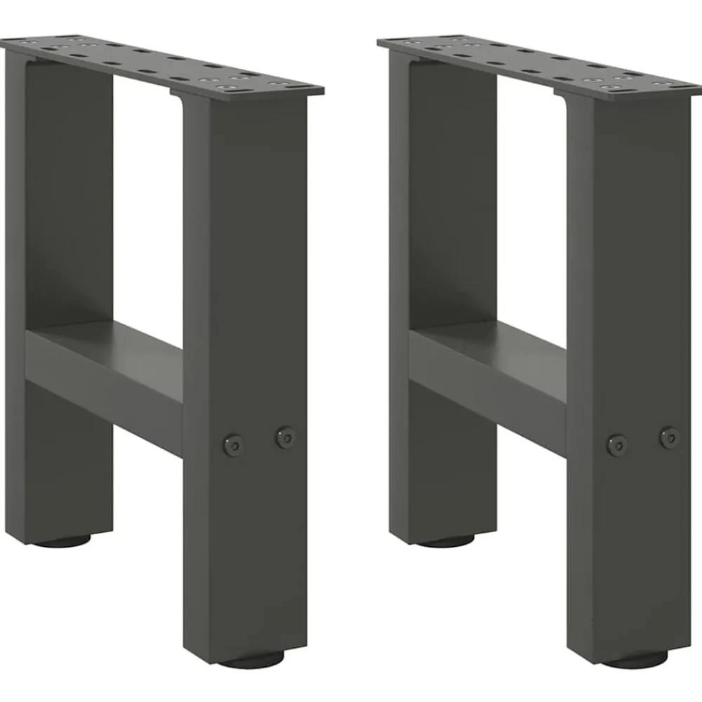 Accessoires Pour Tables-vidaXL Pieds de table basse 2 pièces 30 x (30-31) cm Acier Anthracite