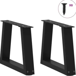 Accessoires Pour Tables-vidaXL Pieds de table basse en V 2 pièces 30 x (30-31,3) cm Acier Noir