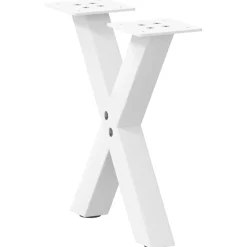 Accessoires Pour Tables-vidaXL Pieds de table basse en forme de X, 2 pièces, , 30 x (30-31) cm, acier Blanc