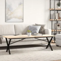 vidaXL Pieds de table basse cadre en X 140x30x43 cm acier