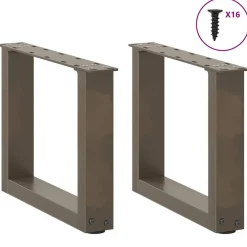 Accessoires Pour Tables-vidaXL Pieds de table basse en U 2 pièces Acier 30 x (30-31) cm Acier Naturel