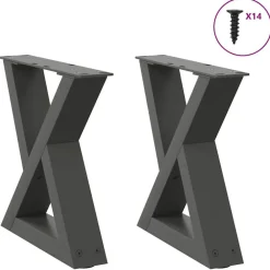 vidaXL Pieds de table basse 2 pièces 30 x (30-31,3) cm Acier