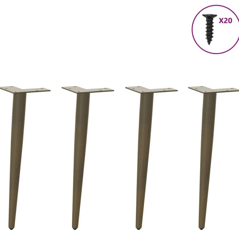vidaXL Pieds de table basse coniques 4 pièces Acier 30-31 cm Acier