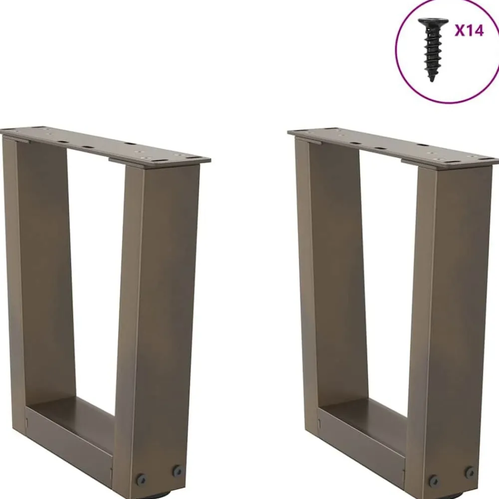 vidaXL Pieds de table basse en forme de V, 2 pièces, acier , 30 x (30-31,3) cm
