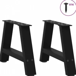 vidaXL Pieds de table basse en forme de A 2 pièces 30 x (30-31) cm Acier