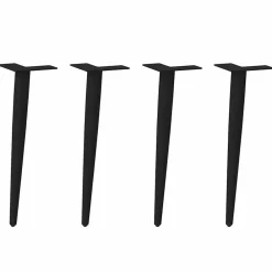 Accessoires Pour Tables-vidaXL Pieds de table basse coniques 4 pièces 30-31 cm Acier Noir