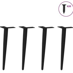 Accessoires Pour Tables-vidaXL Pieds de table basse coniques 4 pièces 30-31 cm Acier Noir