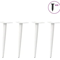 vidaXL Pieds de table basse coniques 4 pièces 30-31 cm Acier