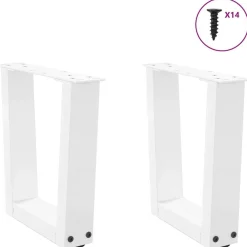 Accessoires Pour Tables-vidaXL Pieds de table basse en forme de V, 2 pièces, , 30 x (30-31,3) cm, acier Blanc