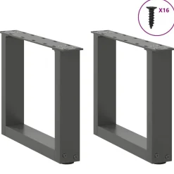 Accessoires Pour Tables-vidaXL Pieds de table basse en U 2 pièces 30 x (30-31) cm Acier Anthracite