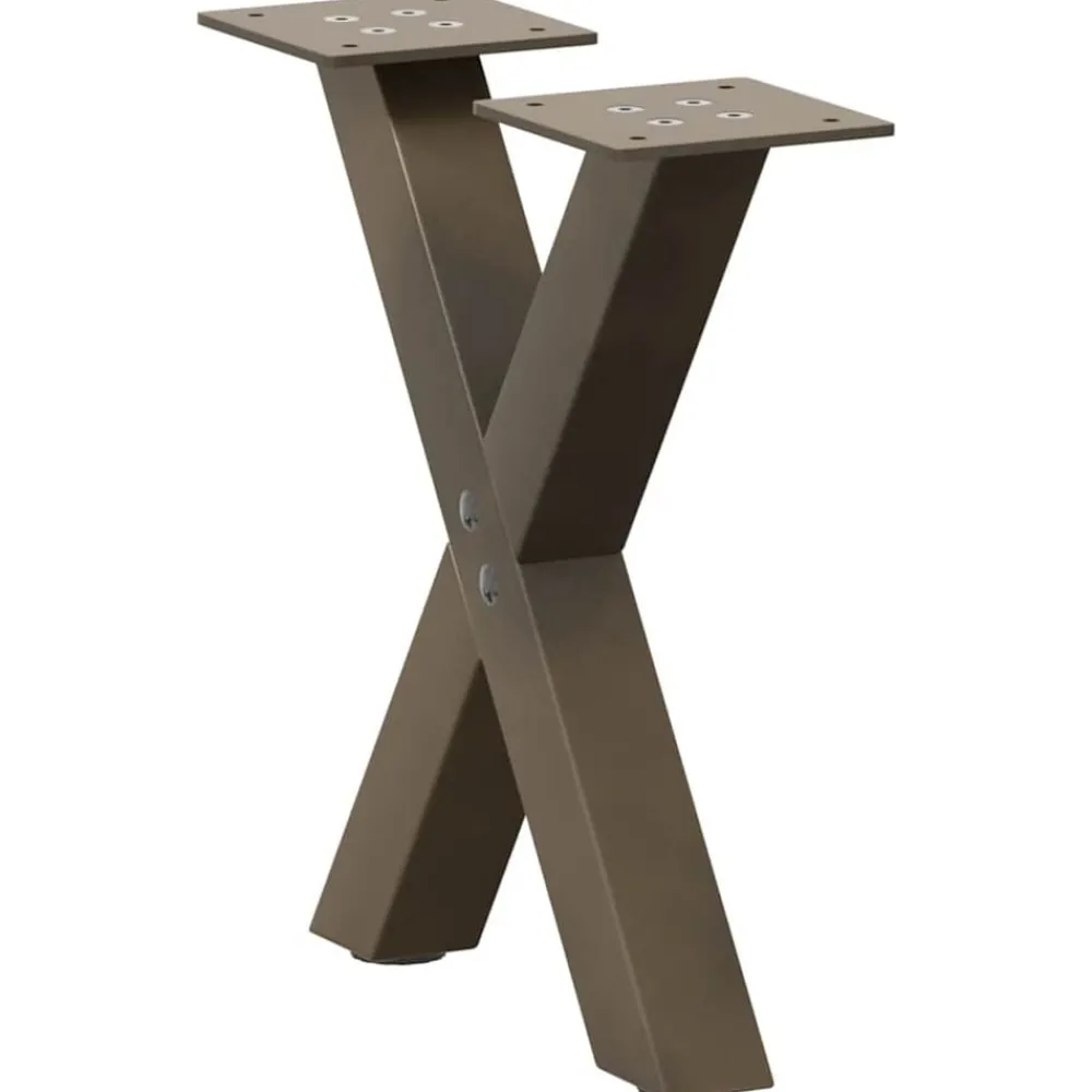 Accessoires Pour Tables-vidaXL Pieds de table basse en forme de X, 2 pièces, acier , 30 x (30-31) cm Naturel