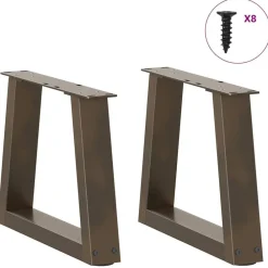 Accessoires Pour Tables-vidaXL Pieds de table basse en forme de V, 2 pièces, acier , 30 x (30-31,3) cm Naturel