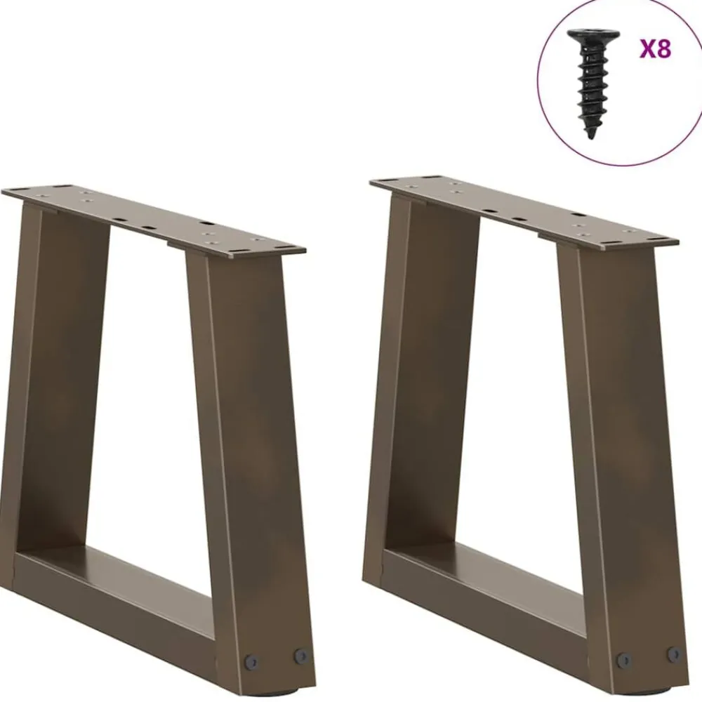 Accessoires Pour Tables-vidaXL Pieds de table basse en forme de V, 2 pièces, acier , 30 x (30-31,3) cm Naturel