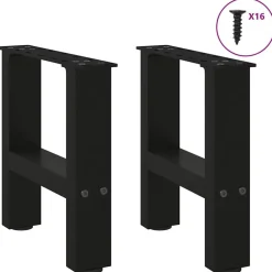 vidaXL Pieds de table basse 2 pièces 30 x (30-31) cm Acier