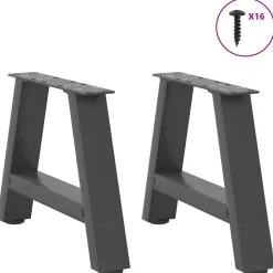 vidaXL Pieds de table basse en forme de A 2 pièces 30 x (30-31) cm Acier