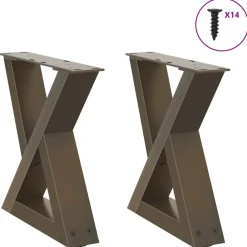 Accessoires Pour Tables-vidaXL Pieds de table basse 2 pièces Acier 30 x (30-31,3) cm Acier Naturel