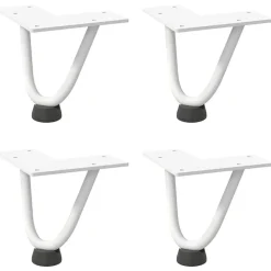 Accessoires Pour Tables-vidaXL Pieds en épingle à cheveux pour table basse 4 pièces 10 cm Acier massif Blanc