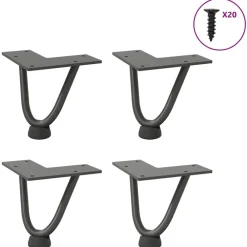 Accessoires Pour Tables-vidaXL Pieds en épingle à cheveux pour table basse 4 pièces 10 cm Acier massif Anthracite